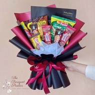 Bouquet Snack Medium | Bucket Snack - Hitam Merah
