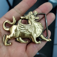 Pure Copper Belt Buckle Head Mens Vintage Cross Solid Copper Smooth Waist Head Pants Buckle Card Boa