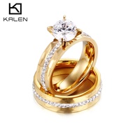 Fashion Trendy Fashion Single Diamond Men Women Couple Ring Titanium Steel Ring Valentine's Day Gift