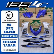 YAMAHA LC-135 LC135 V8 (182) SILVER COVER SET (STICKER TANAM) RAPIDO NEW ACCESSORY AKSESORI