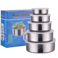 Set of 5 stainless steel cups of 5