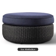 BUNISE ชุดโซฟากลางแจ้งวัสดุหวายทอ สำหรับสวน ระเบียง ห้องพัก สไตล์สร้างสรรค์ กันฝนกันแดด พร้อมโต๊ะกาแ