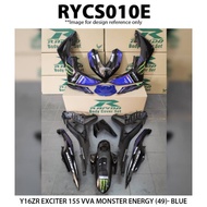 Rapido Cover Set Yamaha Y16ZR Exciter 155 VVA Monster (49) Black Blue Grey Accessories Motor Y16 Y16