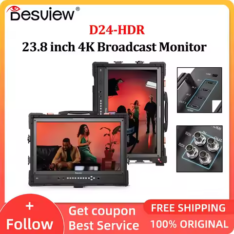 Desview D24-HDR 4K Multi-Camera Broadcast Monitor with TPU Protector Case SDI HDMI-compatible Camera