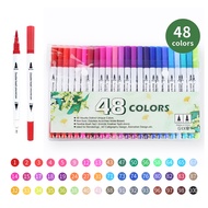 HIGHTUNE 12/24/36/48/60/80/100 Colors Brush Pen Watercolor Dual Tip Brush Water Color Marker Set for