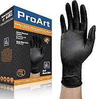 THE BEST IN PERSONAL SECURITY PRO ART EST 1979 Nitrile Gloves, Black/Orange, 50 Pieces, Premium Diamond, Thick, Disposable Gloves, S, M, L, XL, Food Sanitation Act Compliant, Powder Free, For Both