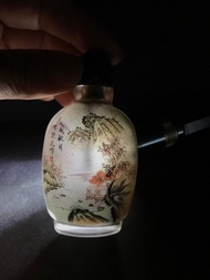 snuff bottle 士拿乎 鼻煙壺 周樂元 秋山 清代 內畫鼻煙壺 琉璃