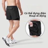 Quần Short Chạy Bộ Thể Thao Nam Chuyên Nghiệp Có Túi Đựng Điện Thoại Chạy Bộ Đường Dài Ba Điểm Có Lớ