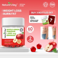 Nature's Key Halal Apple Cider Vinegar Gummies 1000mg  Digestion Natural Cleanse Supplement Gummie H