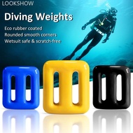 LOOKSHOW 1PC 0.5KG/1KG Professional Diving Lead Weight Rubber Coated Quick Release Buckle Weight Bel