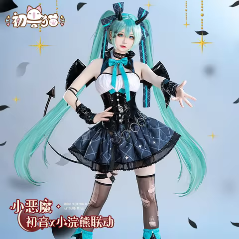 Hatsune Miku cos costume little raccoon cartoon girl anime short skirt suit cosplay little devil Hal