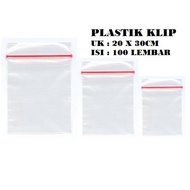 KP CLIP PLASTIC BAG SIZE 20x30 20 X 30 CM CLEAR 100 SHEETS