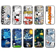 Samsung F06 F16 F56 M06 M16 M56 5G S25 PRO Ultra edge 5G Snoopy Soft black TPU phone case