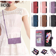 HOCE Ốp Điện Thoại Da Đeo Chéo Có Dây Xích Cho Samsung Galaxy Z Fold 3 4 Z Fold4 Fold3 5G Ốp Lưng Có