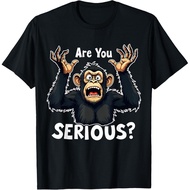 Are You Serious Grumpy Funny Monkey Meme Humor T-Shirt