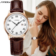 Sinobi นาฬิกาสุดหรูสำหรับสตรีนาฬิกาควอตซ์แฟชั่นดีไซน์ดั้งเดิมนาฬิกาข้อมือสายหนังของขวัญสำหรับผู้หญิงนาฬิกา Zegarek