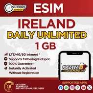 eSIM IRELAND Daily Unlimited 1GB Data | eSIM Activated Instantly