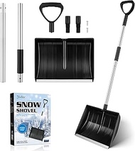 Yardwe 56" Snow Shovel with D-Grip Handle, Collapsible Snow Sand Mud Removal Tool, Detachable Constr