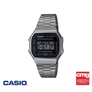 [ของแท้] CASIO นาฬิกาข้อมือ CASIO รุ่น A168WGG-1BDF วัสดุสเตนเลสสตีล สีดำ