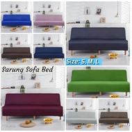 Sarung pelindung sofa bed tanpa tangan elastis modern size : S M L Sarung sofa lipat kasur import