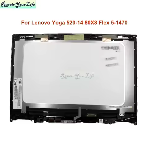 14" Laptop LCD Screen Touch Digitizer Assembly For Lenovo Yoga 520-14 80X8 Flex 5-1470 520-14IKB 5D1