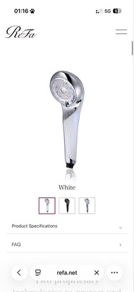 全新ReFa 花灑 FINE BUBBLE U Showerhead White