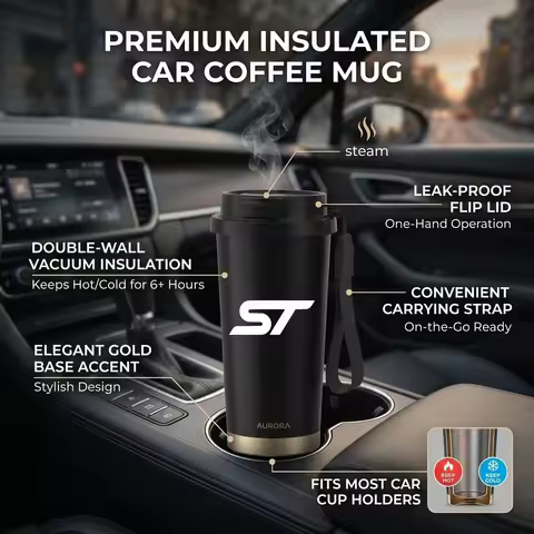 550ML Stainless Steel Coffee Cup Thermo Bottle Car Thermal Cup For ST RS ST Line Emblem Ford Focus M