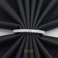 แหวนเพชรแถว 0.22 กะรัต ทองแท้ 9K เพชร SWAROVSKI น้ำ 100 สวยยิ่งกว่าเพชรแท้!! มีใบรับประกันสินค้า แหวนทองแท้ แหวนเพชรทองแท้ แหวนหมั้น แหวนแต่งงาน
