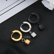 Dice charm earrings - stainless steel