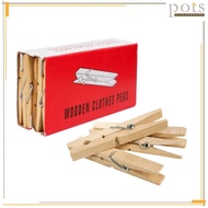 3 Dozen Natural Wood Smooth Finishing Wooden Cloths Pegs Clips - PCG44G