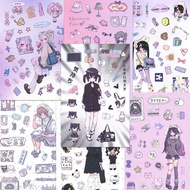 8 Sheets Lovely Y2K Anime Girls Collage Stickers For Kids Decorated Hand Account Waterproof Stickers