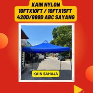 KANVAS / KAIN KHEMAH NYLON PARACHUTE SAIZ 10ft X 10ft DAN 10ft X 15ft