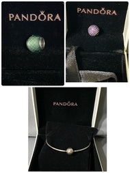 二手 潘朵拉Pandora 硬手環*1、水晶珠*2