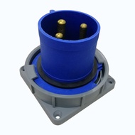 Grippes 125A 3P+E ( 3 Pins) 250V Industrial Male Plug Chassis Type P67 IEC 60309-2 Weatherproof 643