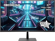 Deco Gear 27β 240Hz Curved Gaming Monitor, 1500R VA, FHD 1080p, HDR, 99% sRGB, Premium Adaptive-Sync