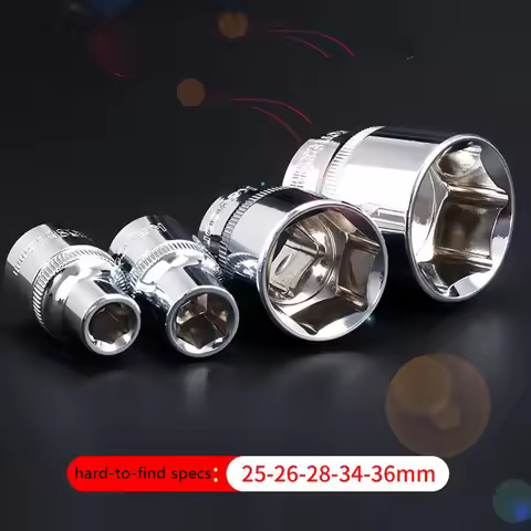 Large Size 1/2" Drive Hex Socket Wrench Head 36mm 34mm 28/26/ 25mm Anti-rust 6 Point Socket Bit for 