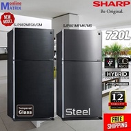 Sharp (720 L) 2 Door Inverter Plasmacluster Refrigerator SJP882MFGK/GM  SJP801MFMK/MS Fridge peti sejuk