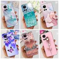 For OPPO Reno 10 5G Case 2023 New Luxury Marble Flower Printed Clear Soft Casing For OPPO Reno10 Pro Bumper Reno 10Pro Shell