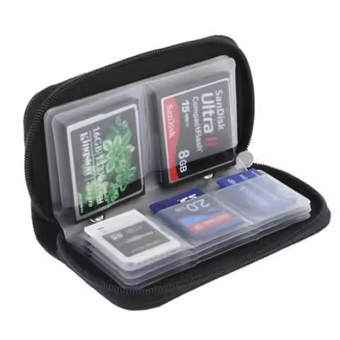 Memory Card Collect Bag SD Card Carrying Case Holder Wallet with 22 Slots for CF/SD/Micro SD/SDHC/MS