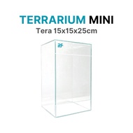 (Update Black Sillicon version) Glass terrarium tank, semi-terrain plant tank 15x15x25cm