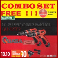 QUASA QLI-12TP2 2 X 12V 2-SPEED CORDLESS IMPACT DRILL