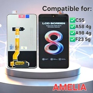 LCD REALME C55 / OP A58 4G / A98 5G / F23 5G FULLSET TOUCHSCREEN BLACK ORIGINAL