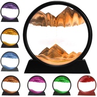 Rysnwsu 3D Dynamic Sand Painting Liquid Sports, Mobile Sand Painting Round Glass 3D Deep Sea Sand Vi