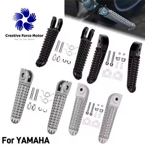 Front Rear Foot pegs Motorcycle Footrest Racing Rider Passenger Pedal Aluminum For YAMAHA YZF-R1 R1 