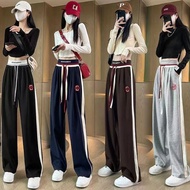 seluar track tracksuit woman tracksuit Spring/Autumn Women's Cotton Sweatpants with Side Stripes - H