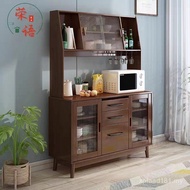 Living Room Tea Cabinet Locker Kitchen Log Style Solid Wood Dining Side Cabinet Cupboard Wine Cabine