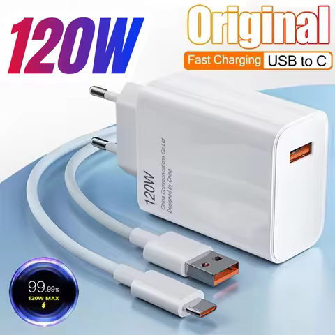 120W Ultra Fast Charger QC 5.0 67W 55W 33W EU Plug 6A Type C Cable Rapid Charging Adapter For iPhone