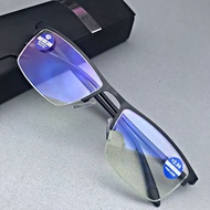High-End Half-Frame Anti-Blue Light Reading Glasses 150/200/250/300 Degree Men Women Elderly Glasses