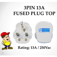 13A white plug top 3 pin socket (PSE Approved) FOR 5PCS