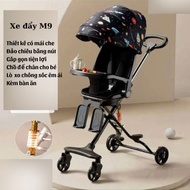 Xe đẩy cho bé xe đẩy M9 gấp gọn đẩy 2 chiều 3 tư thế nằm-ngả-ngồi có giảm xóc ghế xoay 360 độ BH 6